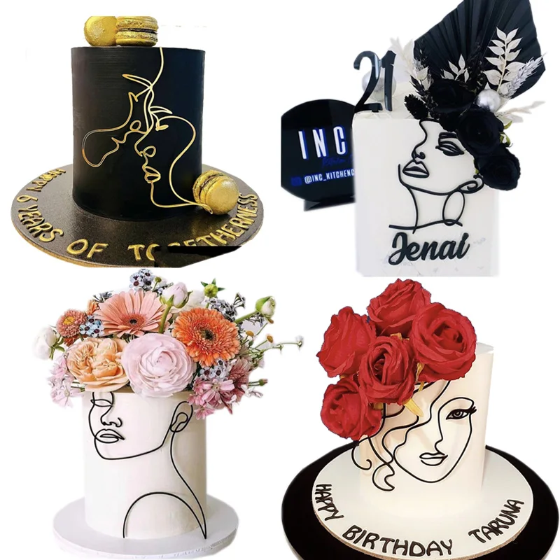 Cake Topper Acrylic Artistic Outline Women Face Happy Birthday Gold Black Cake Insert Cake Decoration Wedding Party
Cake Topper Acrylic Artistic Outline Women Face Happy Birthday Gold Black Cake Insert Cake Decoration Wedding Party