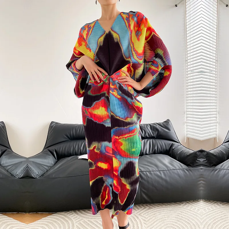 Женское плиссированное платье-русалка, элегантное эластичное платье из полиэстера с принтом, V-образным вырезом и рукавом, осень 2023
Женское плиссированное платье-русалка, элегантное эластичное платье из полиэстера с принтом, V-образным вырезом и рукавом, осень 2023