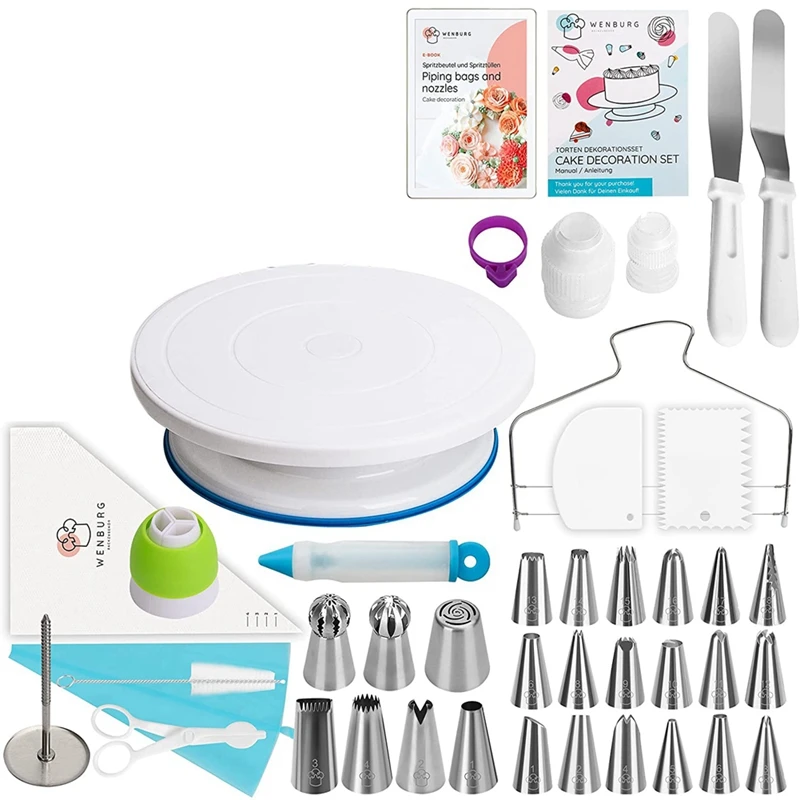 51-In-1 Cake Decorating Supplies Revolving Cake Turntable DIY Set Cake Baking Tools Cake Decorating Supplies Cake Stand
51-In-1 Cake Decorating Supplies Revolving Cake Turntable DIY Set Cake Baking Tools Cake Decorating Supplies Cake Stand