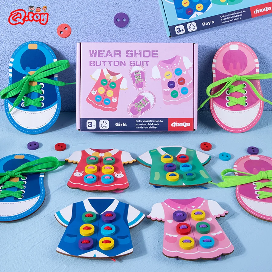 Children Shoes Clothes Lacing Toy Preschool Learning Puzzle Game Montessori Educational Wooden Activity DIY Board Game Shoelaces
Children Shoes Clothes Lacing Toy Preschool Learning Puzzle Game Montessori Educational Wooden Activity DIY Board Game Shoelaces