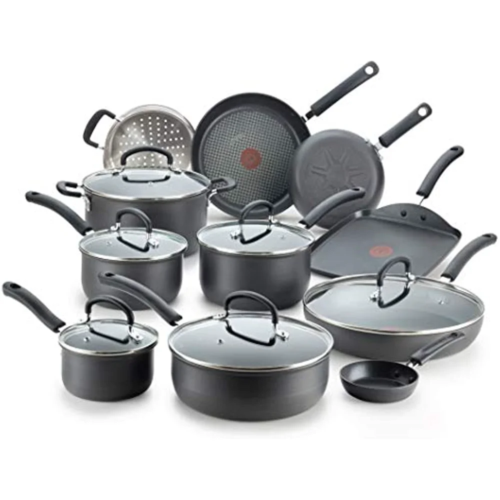 Комплект твердой анодированной антипригарной посуды T-fal Ultimate из 17 предметов, кастрюли и сковородки, можно мыть в посудомоечной машине, черный цвет
Комплект твердой анодированной антипригарной посуды T-fal Ultimate из 17 предметов, кастрюли и сковородки, можно мыть в посудомоечной машине, черный цвет