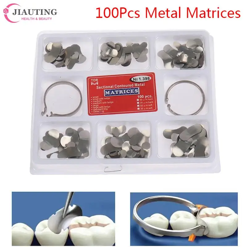 100Pcs/Box Dental Matrix Sectional Contoured Metal Matrices Bands Dental Matrix Rings Full Teeth Replacement Dentsit Oral Care
100Pcs/Box Dental Matrix Sectional Contoured Metal Matrices Bands Dental Matrix Rings Full Teeth Replacement Dentsit Oral Care