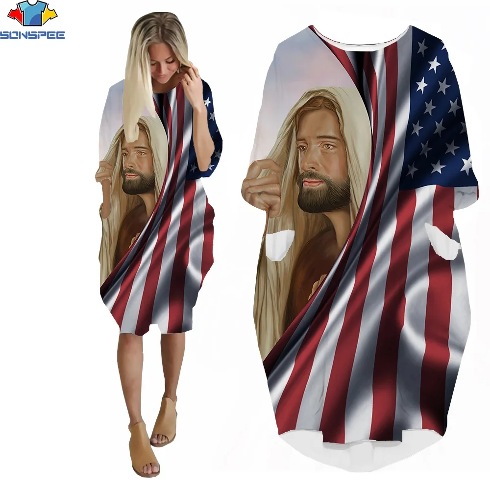 SONSPEE 3D Print Women's Dress Goddess Jesus Catholic Christmas Easter Theology Summer Short Sleeve Crew Neck Knee Length Dress
SONSPEE 3D Print Women's Dress Goddess Jesus Catholic Christmas Easter Theology Summer Short Sleeve Crew Neck Knee Length Dress