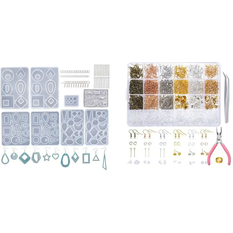 463 Pieces Earring Making Supplies Kit with 3 Pairs Earring Resin Molds 2Pcs Stud Earring Jewelry Resin Silicone Molds
463 Pieces Earring Making Supplies Kit with 3 Pairs Earring Resin Molds 2Pcs Stud Earring Jewelry Resin Silicone Molds