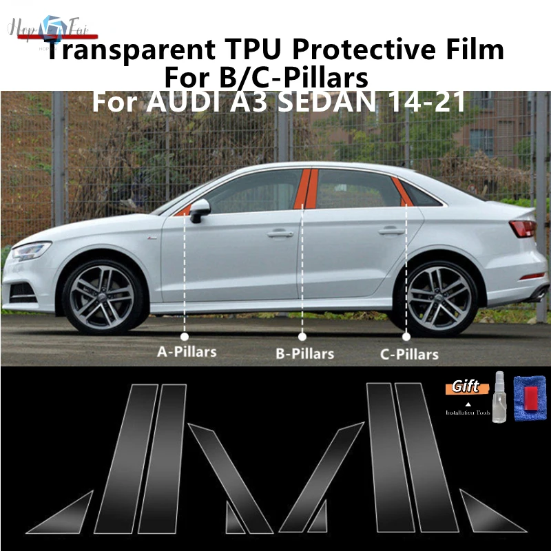 For AUDI A3 SEDAN 14-21 B/C-Pillars Transparent TPU Protective Film Anti-scratch Repair Film Accessories Refit
For AUDI A3 SEDAN 14-21 B/C-Pillars Transparent TPU Protective Film Anti-scratch Repair Film Accessories Refit