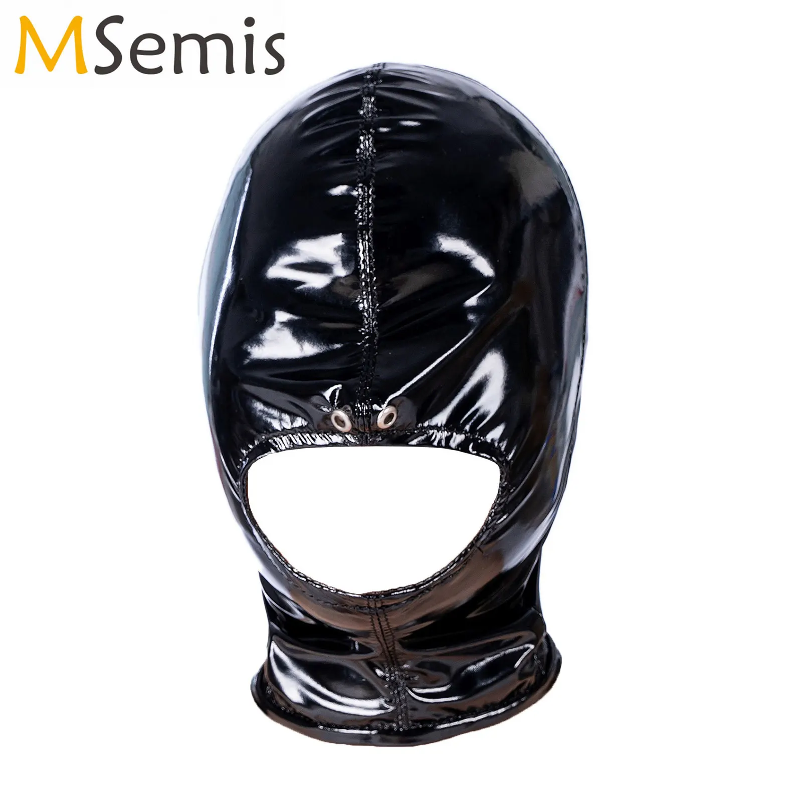 

Маска для маскарада унисекс, мужская и женская латексная блестящая металлическая маска с отверстием для рта и носа, головной убор на молнии,...