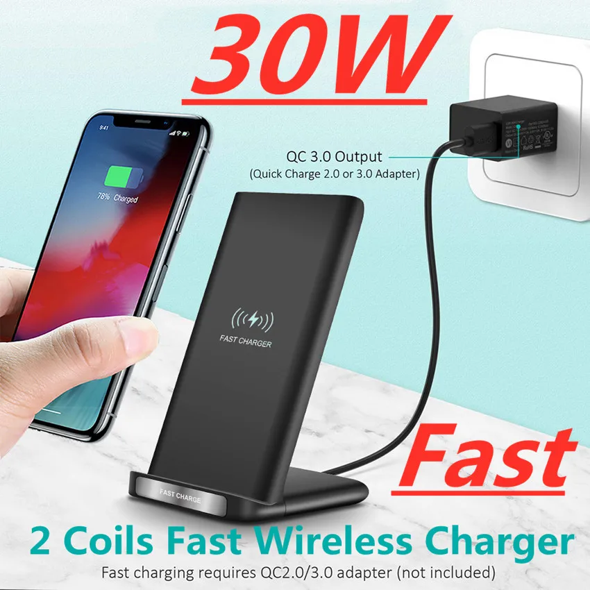30W Wireless Charger Stand For iPhone 13 12 11 Pro Xs Max X 8 Induction Qi Fast Wireless Charging Pad For Samsung s8 s9 s10 note
30W Wireless Charger Stand For iPhone 13 12 11 Pro Xs Max X 8 Induction Qi Fast Wireless Charging Pad For Samsung s8 s9 s10 note
