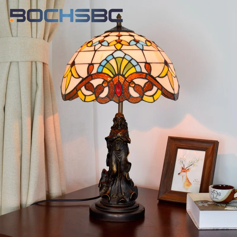 BOCHSBC Tiffany stained glass desk lamp retro baroque style living room dining room bedroom bedside beauty eye protection lamp
BOCHSBC Tiffany stained glass desk lamp retro baroque style living room dining room bedroom bedside beauty eye protection lamp