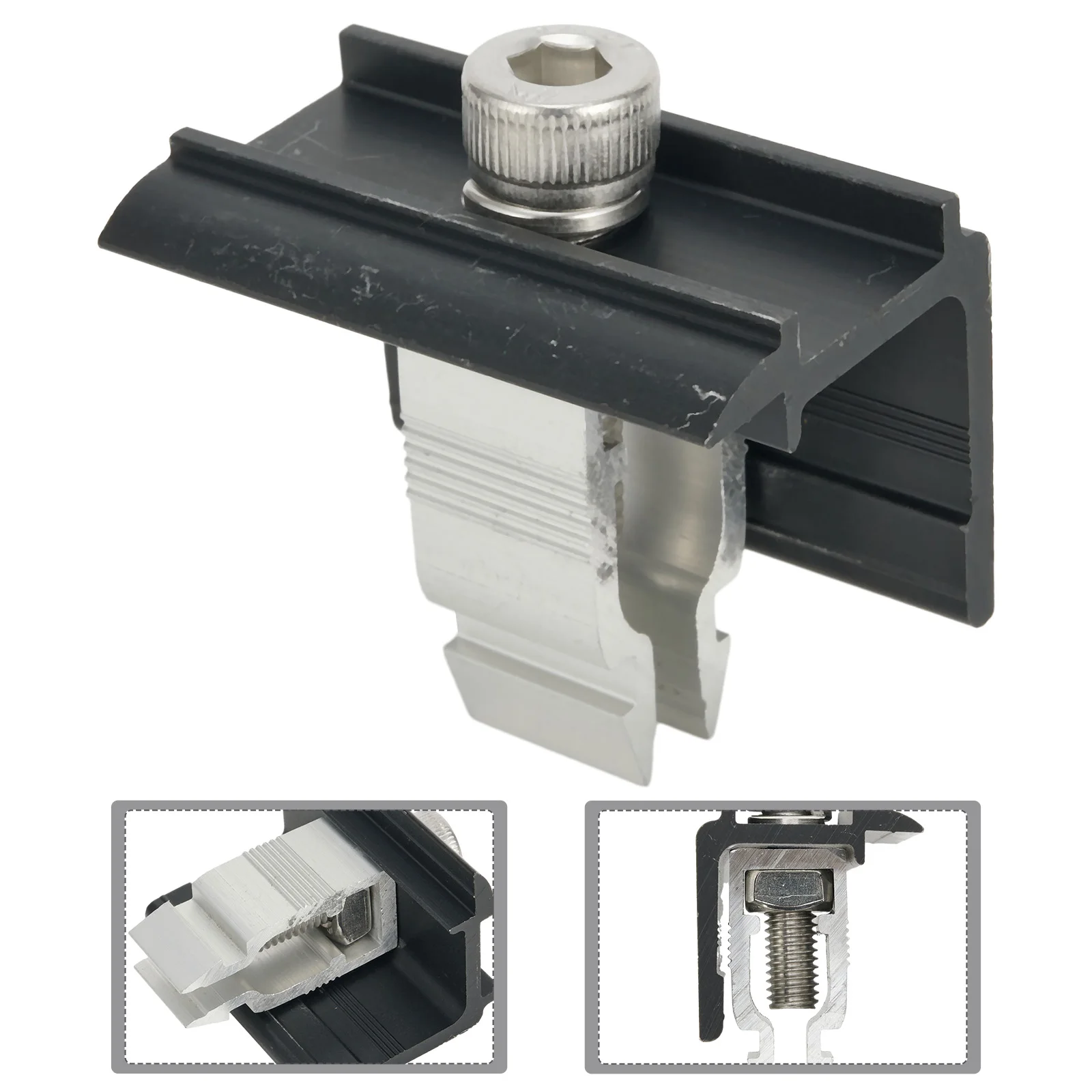 End Clip Middle Clip 1pcs Black Saves Time Sliver Stainless Steel On The RV Solar Bracket Black Pressure Block
End Clip Middle Clip 1pcs Black Saves Time Sliver Stainless Steel On The RV Solar Bracket Black Pressure Block