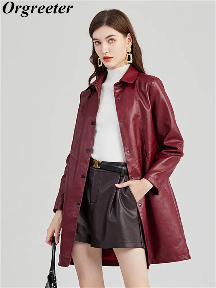 Женское пальто из искусственной кожи, однобортный свободный Тренч из искусственной кожи на толстой хлопковой подкладке с лацканами и карманами, Осень-зима 2023
Женское пальто из искусственной кожи, однобортный свободный Тренч из искусственной кожи на толстой хлопковой подкладке с лацканами и карманами, Осень-зима 2023