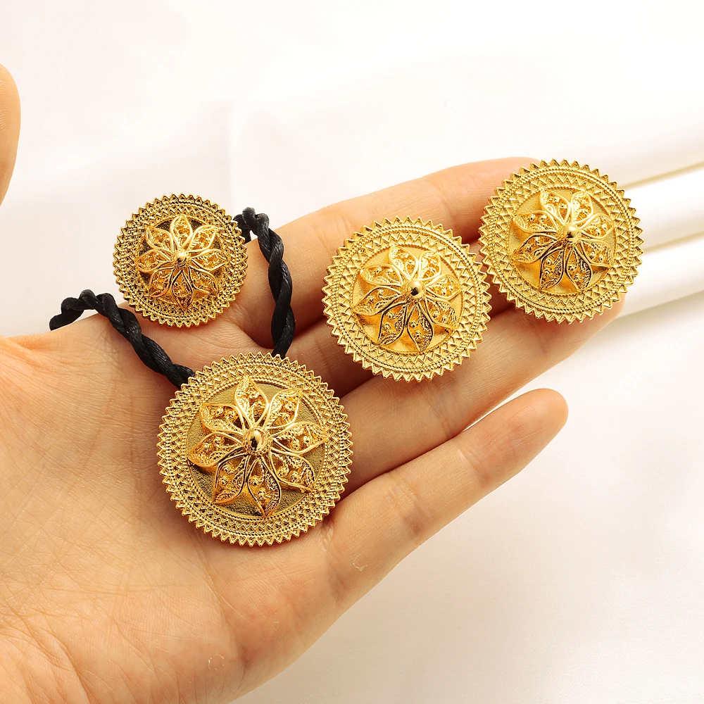 Ethiopian Flower New Chain Jewelry Set Necklace Classic Fashion Ethiopia Gold Eritrea Set For Women's Habesha Wedding Party Gift 
Ethiopian Flower New Chain Jewelry Set Necklace Classic Fashion Ethiopia Gold Eritrea Set For Women's Habesha Wedding Party Gift