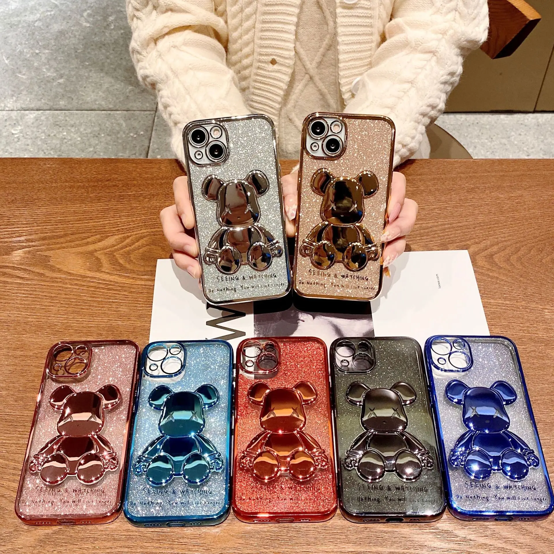 Luxury Glitter Violent Bear Plating For iPhone 12 11 13 Pro Max X XR XS 7 8 Plus SE Fashion Cartoon Cover ins Clear Phone Case
Luxury Glitter Violent Bear Plating For iPhone 12 11 13 Pro Max X XR XS 7 8 Plus SE Fashion Cartoon Cover ins Clear Phone Case
