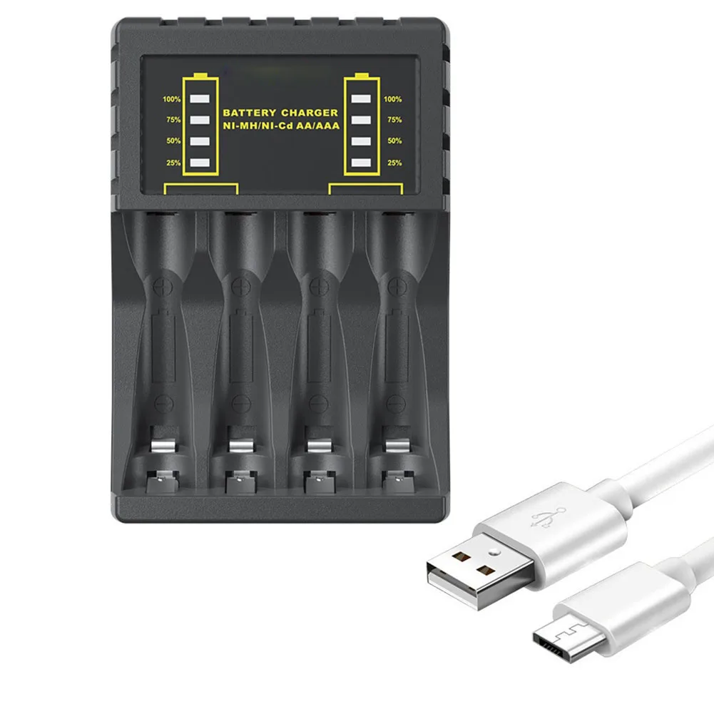 Зарядное устройство с 4 слотами для батарей, USB DC5V 2 A, электроинструменты, зарядное устройство для батарей AAA/AA, аккумуляторные батареи светодиодный светодиодным индикатором
Зарядное устройство с 4 слотами для батарей, USB DC5V 2 A, электроинструменты, зарядное устройство для батарей AAA/AA, аккумуляторные батареи светодиодный светодиодным индикатором