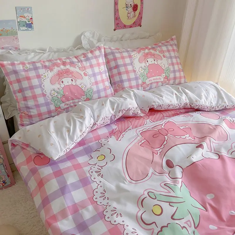 Kawaii Sanrio Hello Kittys Kuromi My Melody студенческий комплект для общежития милый декор комнаты аниме простыни наволочка пододеяльник подарок для девочек
Kawaii Sanrio Hello Kittys Kuromi My Melody студенческий комплект для общежития милый декор комнаты аниме простыни наволочка пододеяльник подарок для девочек
