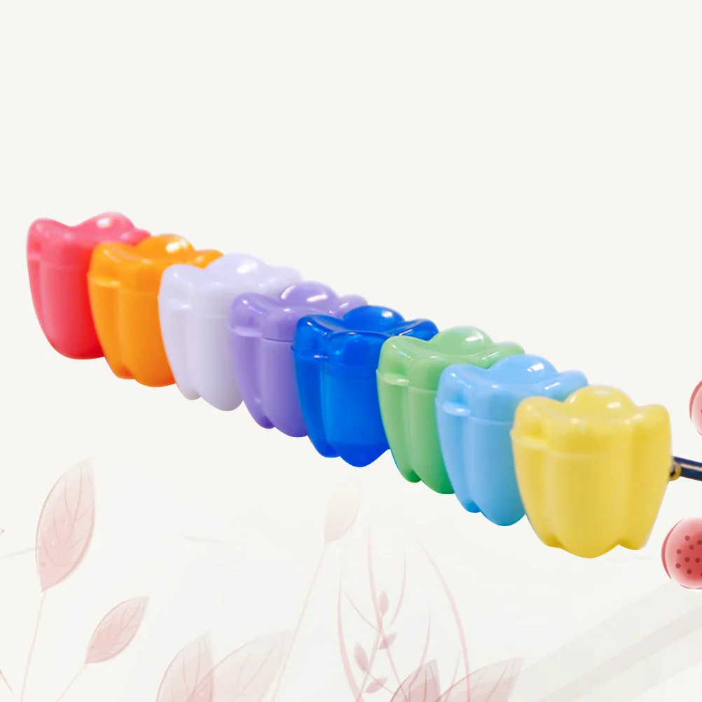 

7pcs Plastic Children Teeth Box Tooth Shape Container Storage Box for Kids Baby （Mixed Color)