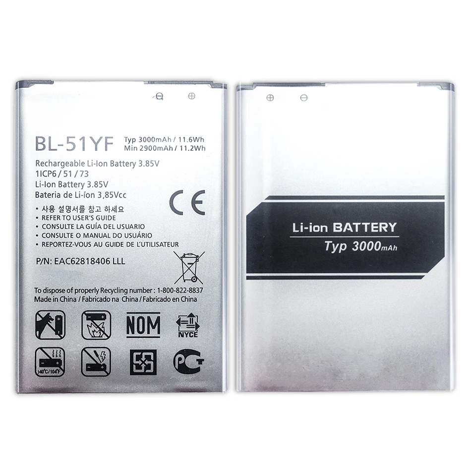 Новый аккумулятор для LG BL-51YF Аккумулятор для LG G4 H815 H818 H810 VS999 F500 3000 мАч
Новый аккумулятор для LG BL-51YF Аккумулятор для LG G4 H815 H818 H810 VS999 F500 3000 мАч
