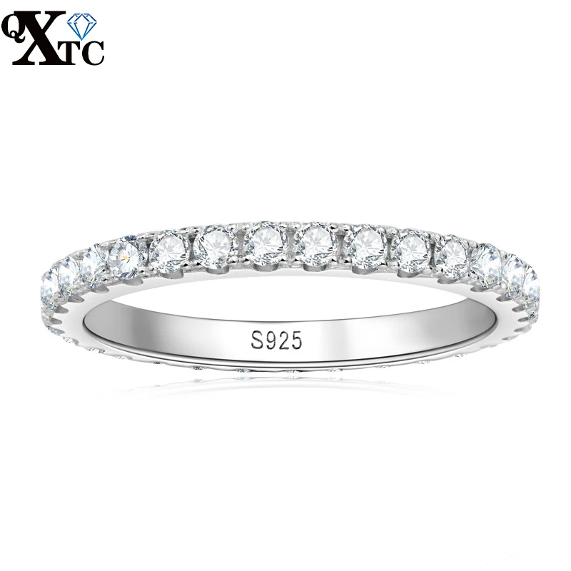 QXTC 2mm D Color Moissanite Eternity Wedding Band Original 925 Sterling Silver White Gold Stackable Rings Women Girl Wholesale
QXTC 2mm D Color Moissanite Eternity Wedding Band Original 925 Sterling Silver White Gold Stackable Rings Women Girl Wholesale
