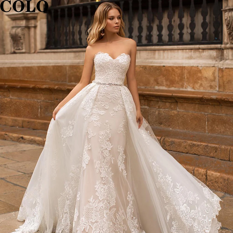 Boho Luxury Mermaid Bride Dresses Sleeveless Tulle Detachable Train Delicate Applique Wedding Gowns 2022 Tube Top Back Lace Up
Boho Luxury Mermaid Bride Dresses Sleeveless Tulle Detachable Train Delicate Applique Wedding Gowns 2022 Tube Top Back Lace Up
