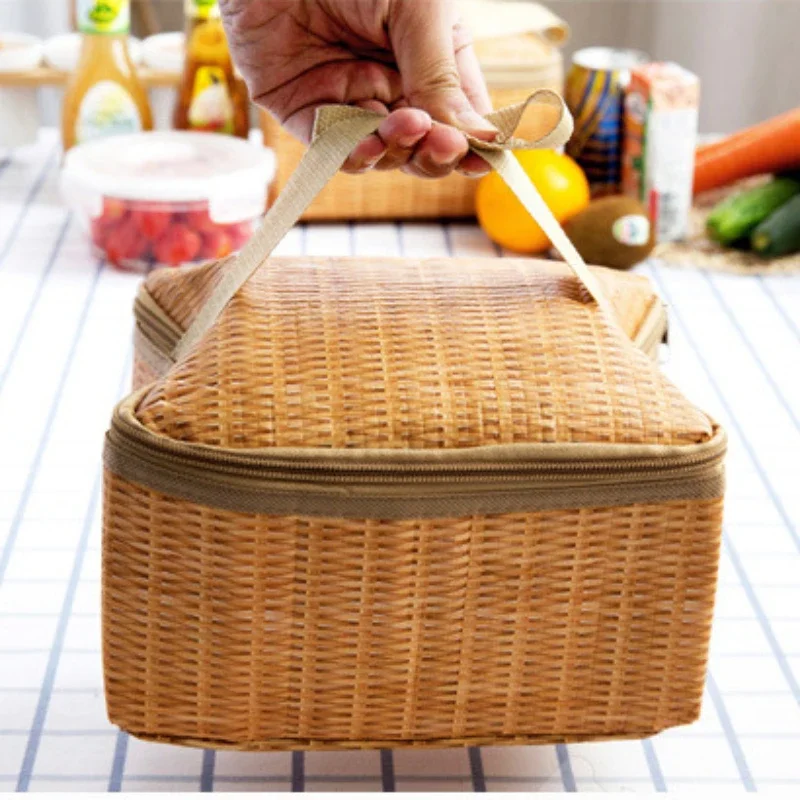 Artificial Rattan Lunch Bag Picnic Camping Food Container Insulation Bag Handbag Outdoor Waterproof Insulation Box Lunch Box Bag
Artificial Rattan Lunch Bag Picnic Camping Food Container Insulation Bag Handbag Outdoor Waterproof Insulation Box Lunch Box Bag