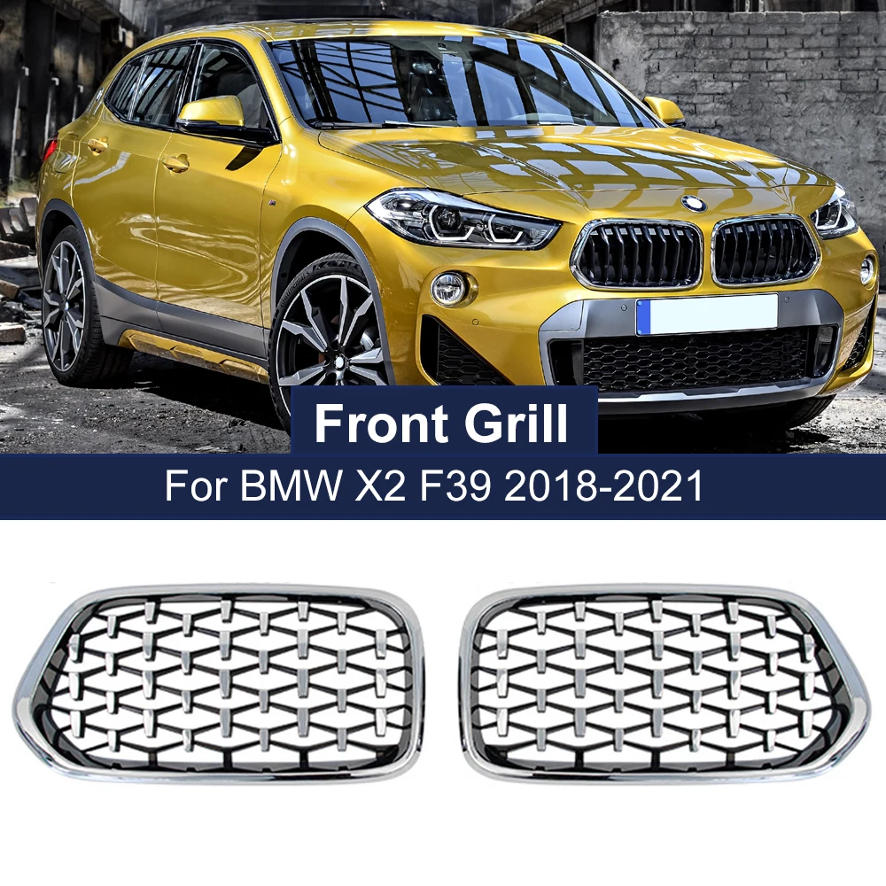 2PCS Left Right Front Diamond Kidney Grill Racing Grilles Gloss Black For BMW X2 F39 2018 2019 2020 2021 Meteor Style
2PCS Left Right Front Diamond Kidney Grill Racing Grilles Gloss Black For BMW X2 F39 2018 2019 2020 2021 Meteor Style