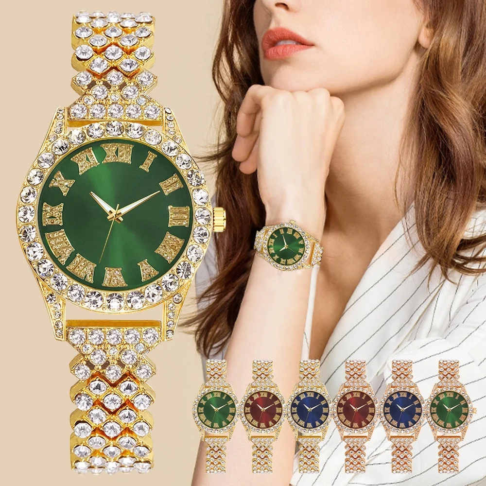 Fashion Rhinestone Roma Numerals Women Watch Stainless Steel Bracelet Ladies Wristwatches Clock Zegarek Damski
Fashion Rhinestone Roma Numerals Women Watch Stainless Steel Bracelet Ladies Wristwatches Clock Zegarek Damski