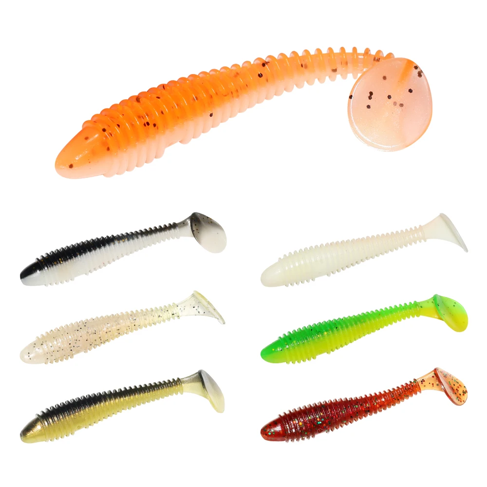 20pcs Fishing Worm Lures Artificial Spiral T Tail Plastic Silicone Soft Bait 6CM7CM8CM Wobbler Bass Trout Fishing Accessories
20pcs Fishing Worm Lures Artificial Spiral T Tail Plastic Silicone Soft Bait 6CM7CM8CM Wobbler Bass Trout Fishing Accessories