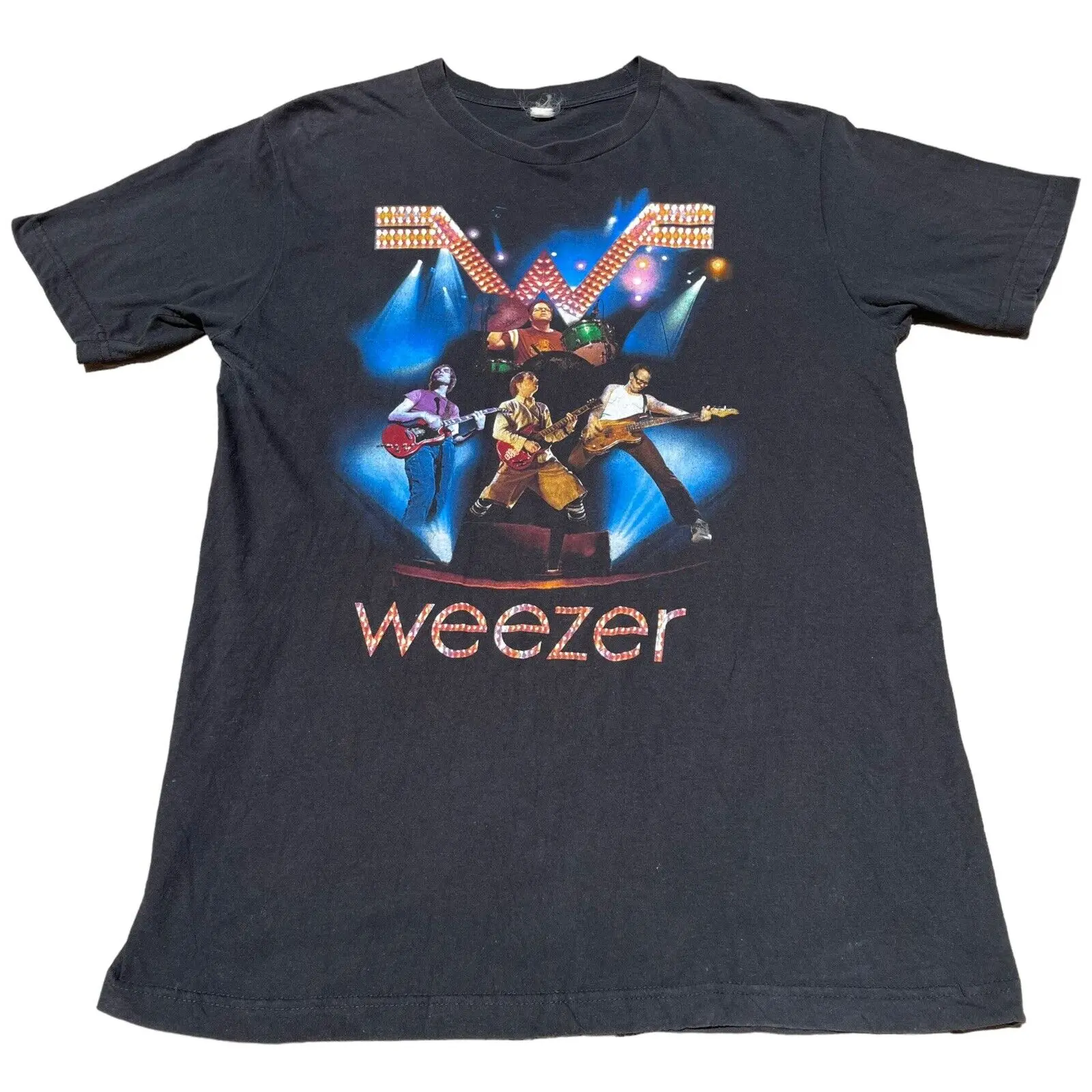 Y2K Weezer футболка с тревожными событиями Tour 2008 первая редкая Футболка L/XL