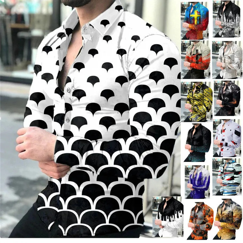 Men Shirt Spring and Summer Fashion Slim Print Cardigan Shirt Men Casual Long Sleeve Single-Breasted Turn-down Collar Shirt Top
Men Shirt Spring and Summer Fashion Slim Print Cardigan Shirt Men Casual Long Sleeve Single-Breasted Turn-down Collar Shirt Top