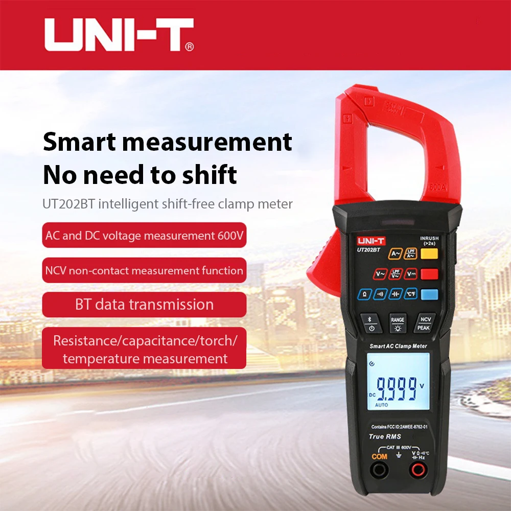 UNI-T UT202S UT202BT Digital Clamp Meter DC/AC Current 6000 Counts Multimeter Ammeter Voltage Tester Amp Hz Capacitance Tester
UNI-T UT202S UT202BT Digital Clamp Meter DC/AC Current 6000 Counts Multimeter Ammeter Voltage Tester Amp Hz Capacitance Tester