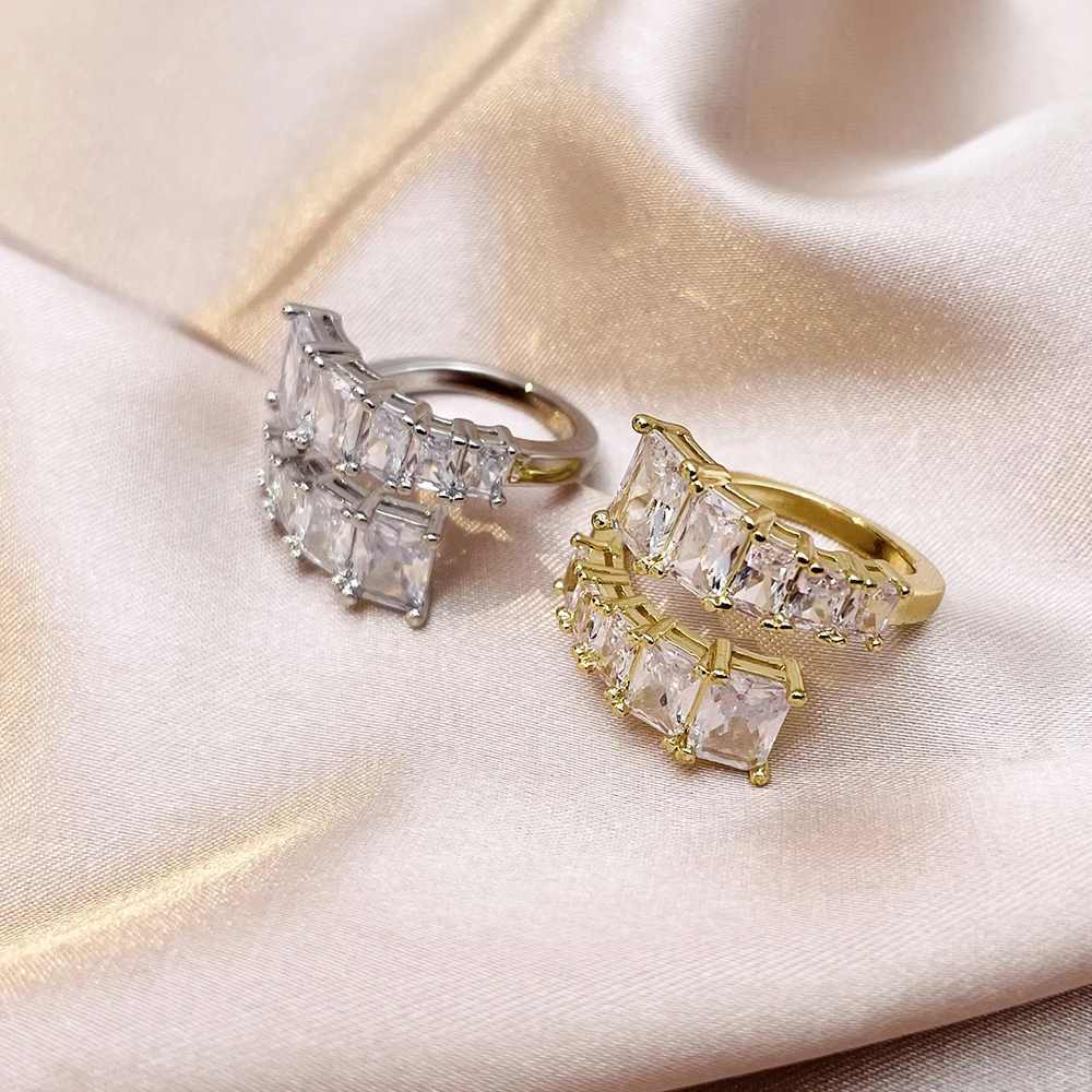Rundraw Fashion Womens Irregular Rectangle Spiral Open Ring For Fine Gold Silver Plated Zircon Rings Party Wedding Jewelry
Rundraw Fashion Womens Irregular Rectangle Spiral Open Ring For Fine Gold Silver Plated Zircon Rings Party Wedding Jewelry