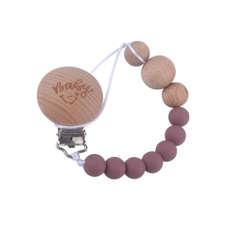 Silicone Dummy Soother Chain Wooden Laser Clips Teether Round Beads Pacifier Holder Baby Teething Toy For Newborn Babi Chew
Silicone Dummy Soother Chain Wooden Laser Clips Teether Round Beads Pacifier Holder Baby Teething Toy For Newborn Babi Chew
