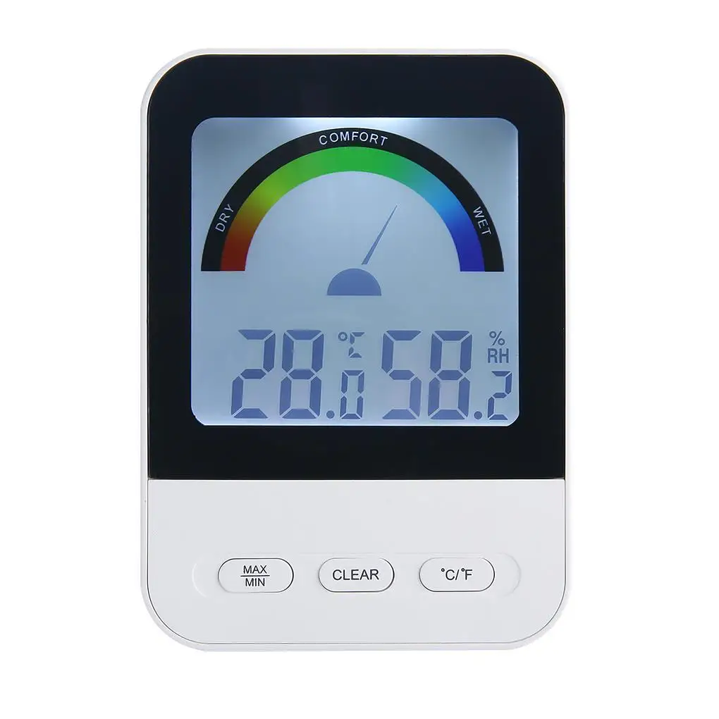 Digital Electronic Thermometer Household Indoor Hygrometer LCD Backlight Temperature Humidity Meter
Digital Electronic Thermometer Household Indoor Hygrometer LCD Backlight Temperature Humidity Meter