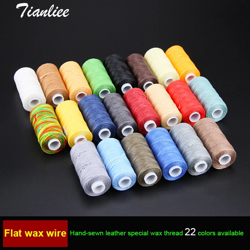

0.8mm Flat Waxed Thread Stitch Thread Macrame Leather Sewing Craft Supplies Crochet Knitting Yarn Polyester Cord For Needlework