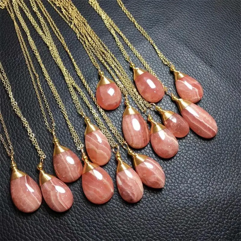 Natural Gem Stone Rhodochrosite Pendant Handmade Crafts DIY Necklace Jewelry Accessories Gift Make 1pcs 
Natural Gem Stone Rhodochrosite Pendant Handmade Crafts DIY Necklace Jewelry Accessories Gift Make 1pcs