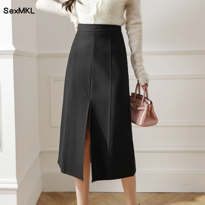 Korean Style Office Black Skirts Women 2022 Fashion Winter High Waist A Line Skirt Elegant Slim Mid Length Faldas Mujer Clothing
Korean Style Office Black Skirts Women 2022 Fashion Winter High Waist A Line Skirt Elegant Slim Mid Length Faldas Mujer Clothing
