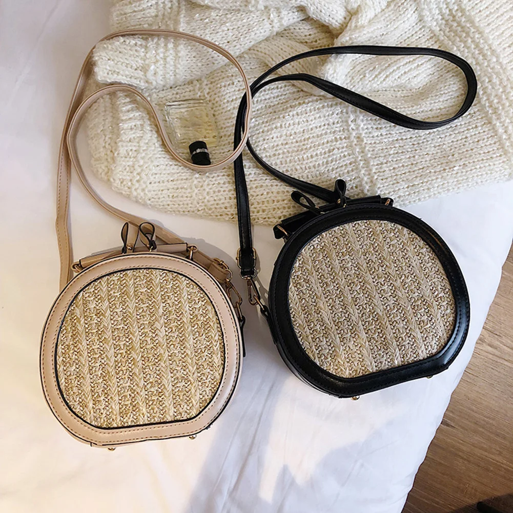 Straw Woven PU Patchwork Shoulder Bag Casual Women All-match Round Crossbody Bags Vacation Beach Round Small Handbag
Straw Woven PU Patchwork Shoulder Bag Casual Women All-match Round Crossbody Bags Vacation Beach Round Small Handbag