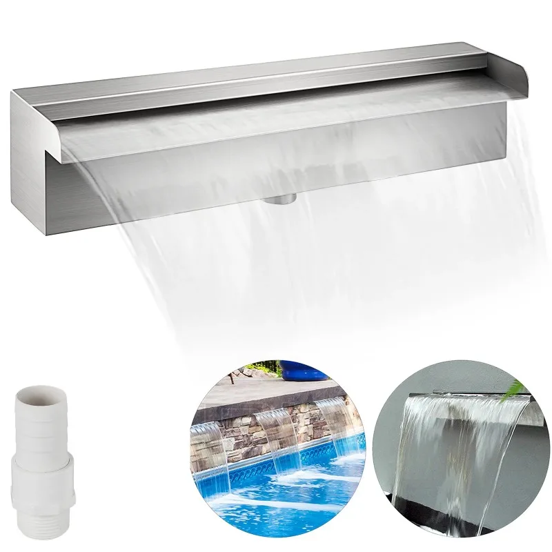 Stainless Steel Pool Waterfall 11.8" x 4.5" x 3.1"(W x D x H) Waterfall Spillway with Pipe Connector Rectangular Garden Outdoor
Stainless Steel Pool Waterfall 11.8" x 4.5" x 3.1"(W x D x H) Waterfall Spillway with Pipe Connector Rectangular Garden Outdoor