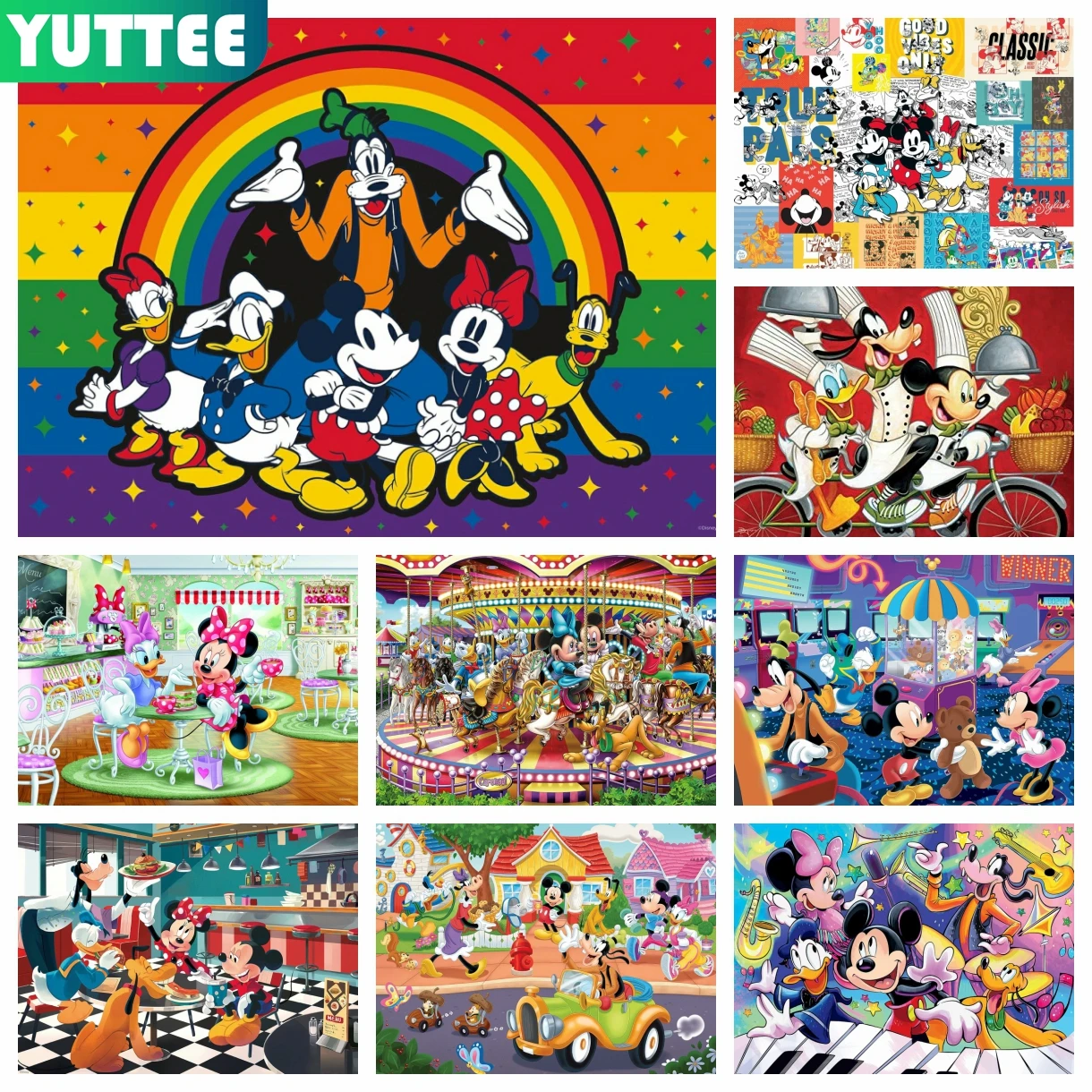 

Disney Mickey and Friends 5D DIY Diamond Painting Mosaic Cartoon Embroidery Cross Stitch Picture Handicrafts Home Decor Kid Gift