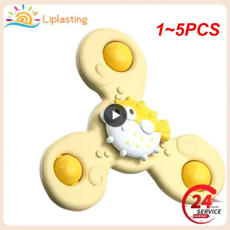 

1~5PCS Baby Bath Toys Funny Bathing Sucker Spinner Suction Cup Cartoon Rattles Fidget Sensory Educational Toys for Children Boys