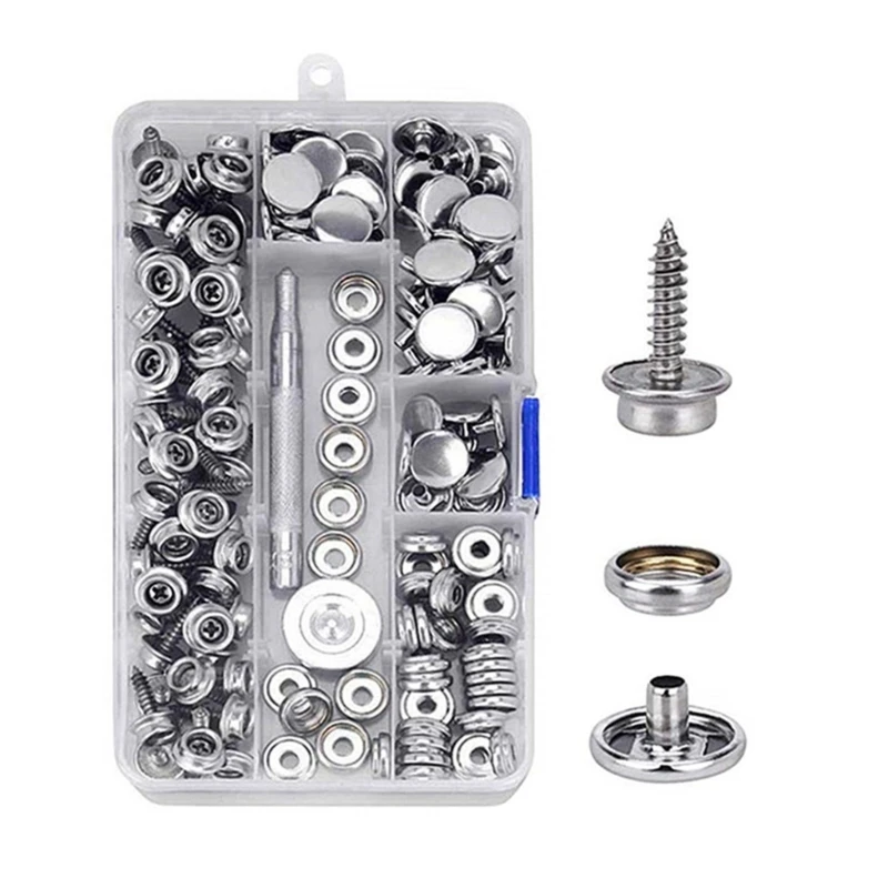 

Snaps Button Snap Fasteners Kit 15mm Metal Snaps Repair Kit Snaps Press Studs Snap Fasteners with Installation Tools
