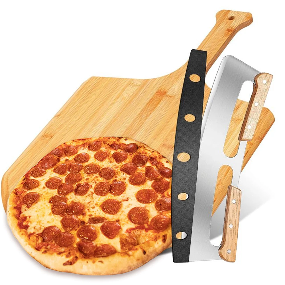 

Бамбуковая Корка Для Пиццы 12 дюймов Премиум деревянная бамбуковая лопатка для пиццы весло разделочная доска с ручкой для пиццы хлеба сыра поднос для сервировки