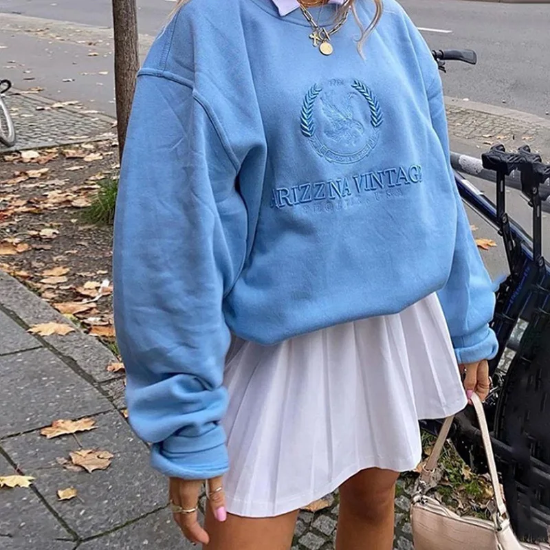 HOUZHOU Vintage Y2k Sweatshirt Woman Preppy Casual O-Neck Long Sleeve Letter Embroidery Loose Hoodie Streetwear 90s Pullover
HOUZHOU Vintage Y2k Sweatshirt Woman Preppy Casual O-Neck Long Sleeve Letter Embroidery Loose Hoodie Streetwear 90s Pullover