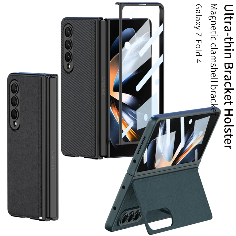 For Samsung Galaxy Z Fold 4 5G Fold4 Case Luxury Leather Magnetic Bracket Holder With Hard Plastic Glass Film Shockproof Cover
For Samsung Galaxy Z Fold 4 5G Fold4 Case Luxury Leather Magnetic Bracket Holder With Hard Plastic Glass Film Shockproof Cover