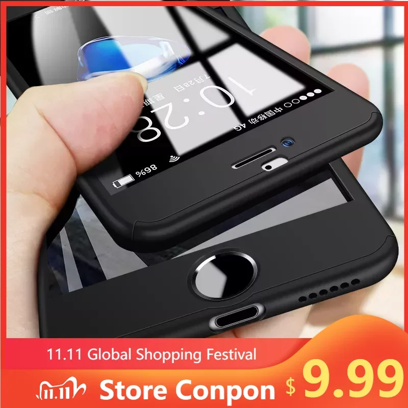 360 Full Cover Phone Case For iPhone 11 7 6 6s 8 Plus 5 5s SE PC Protective Cover For iPhone 11 Pro X XR XS Max Case With Glass
360 Full Cover Phone Case For iPhone 11 7 6 6s 8 Plus 5 5s SE PC Protective Cover For iPhone 11 Pro X XR XS Max Case With Glass