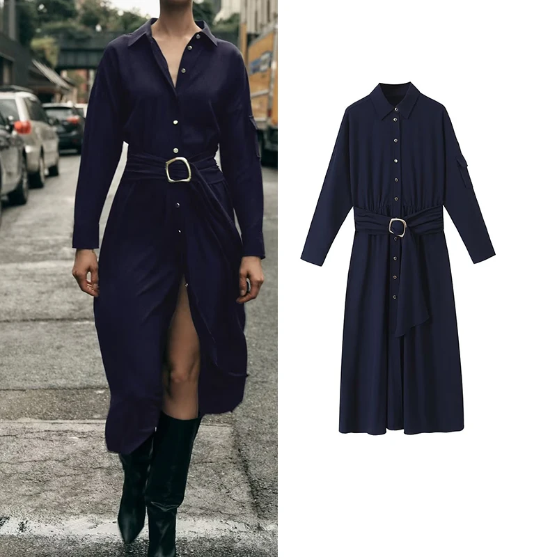 Платье женское осеннее длинное с поясом и длинным рукавом 
Платье женское осеннее длинное с поясом и длинным рукавом