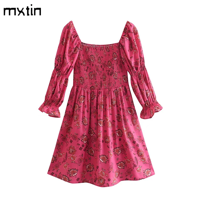 2022 Women Spring Fashion Floral Print Mini Dress Vintage One Word Shoulder Long Sleeve Elastic Waist Party Female Dresses Mujer
2022 Women Spring Fashion Floral Print Mini Dress Vintage One Word Shoulder Long Sleeve Elastic Waist Party Female Dresses Mujer