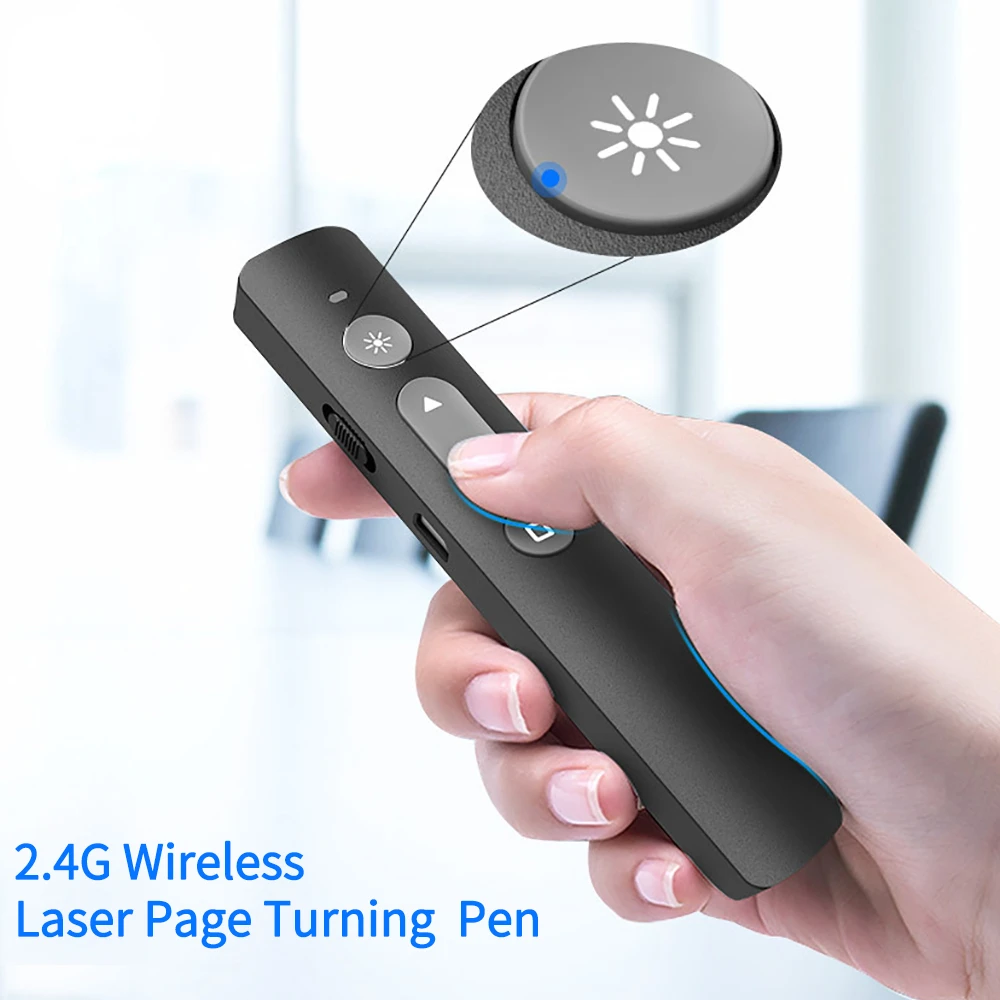 

Clicker Wireless Presenter Pointer N35 RF 2.4GHz PPT Slide Advancer USB Remote Control Flip Pen for Powerpoint