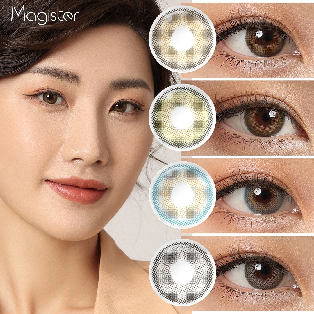 

Цветные контактные линзы Magister для глаз, годовые серые контактные линзы, косметические контактные линзы для глаз, 1 пара цветных контактных линз