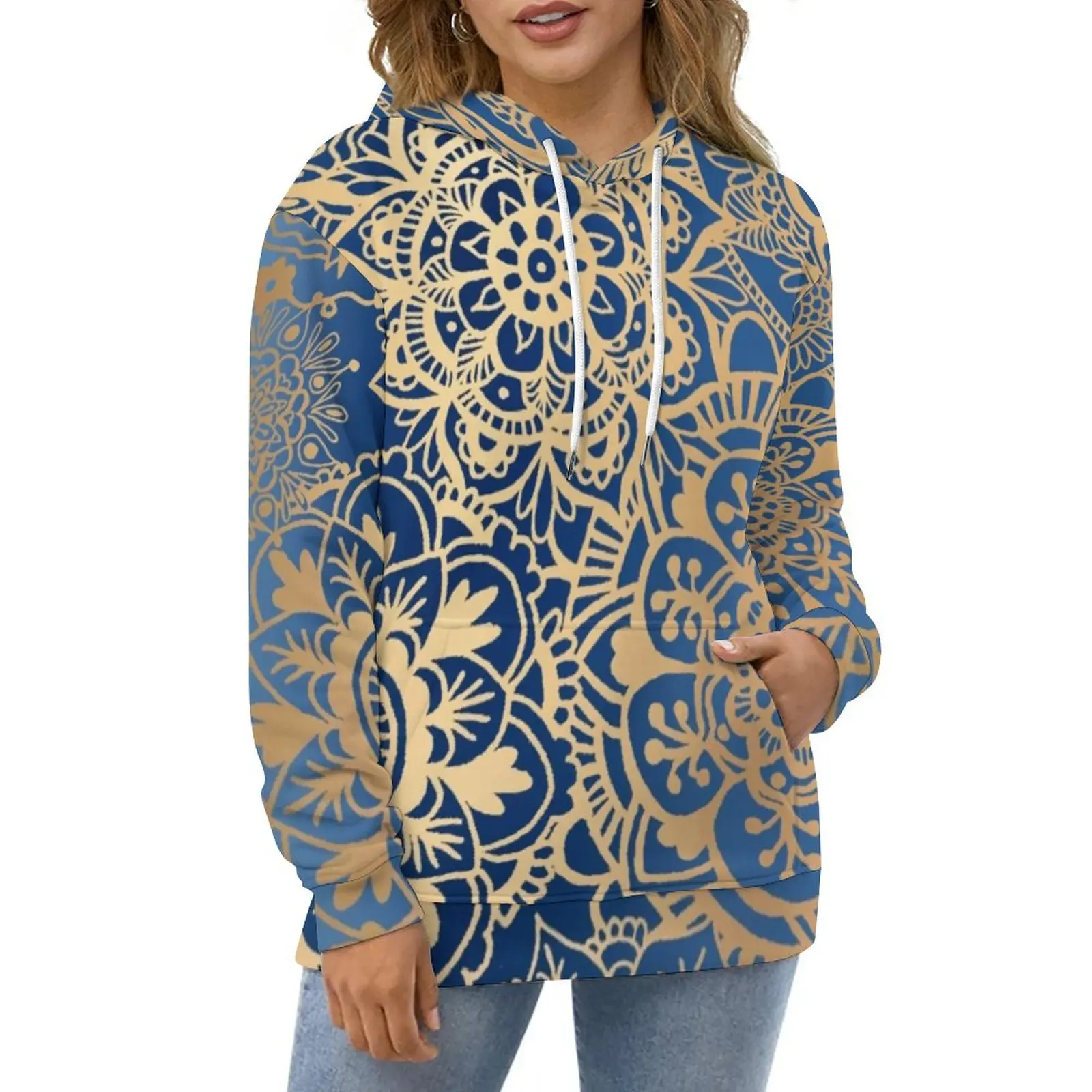 Blue And Gold Mandala Hoodies Womens Vintage Flower Print Harajuku Casual Hoodie Winter Long Sleeve Pretty Design Sweatshirts
Blue And Gold Mandala Hoodies Womens Vintage Flower Print Harajuku Casual Hoodie Winter Long Sleeve Pretty Design Sweatshirts