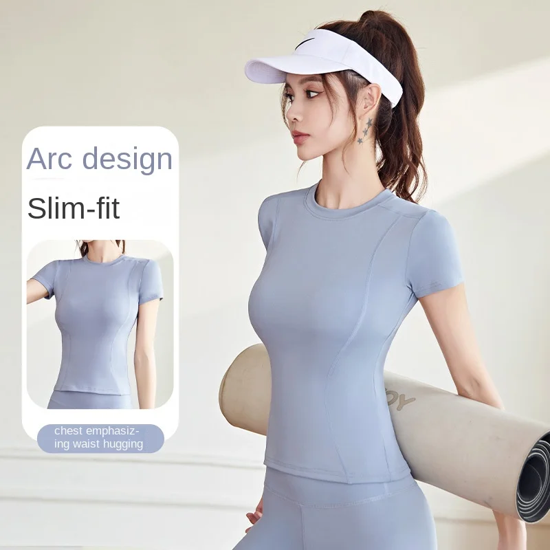 Spring and autumn thin sports tight short sleeve women yoga clothes top running fitness T-shirt
Spring and autumn thin sports tight short sleeve women yoga clothes top running fitness T-shirt
